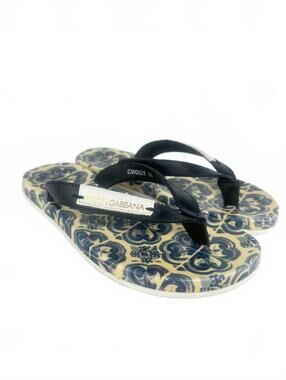 Dolce & Gabbana Maiolica Tile Print Flip Flop Thong Sandal EU 36 | NIB